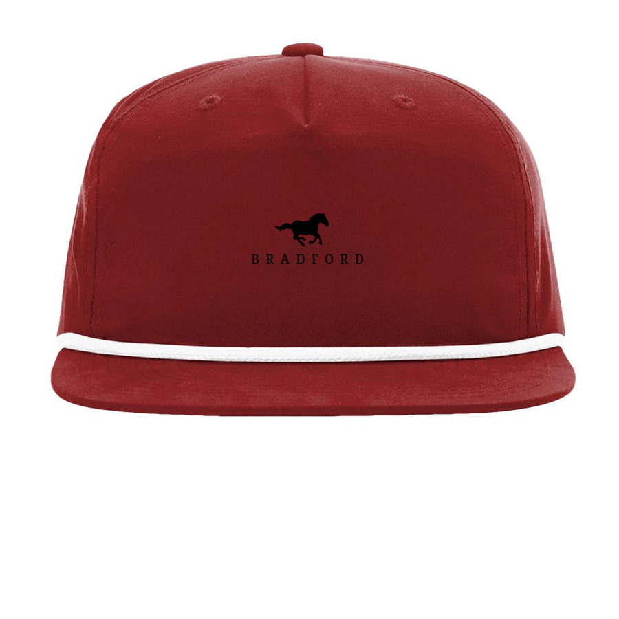 Classic Bradford Hat, a Cardinal/ White Printed Umpqua Snapback Cap