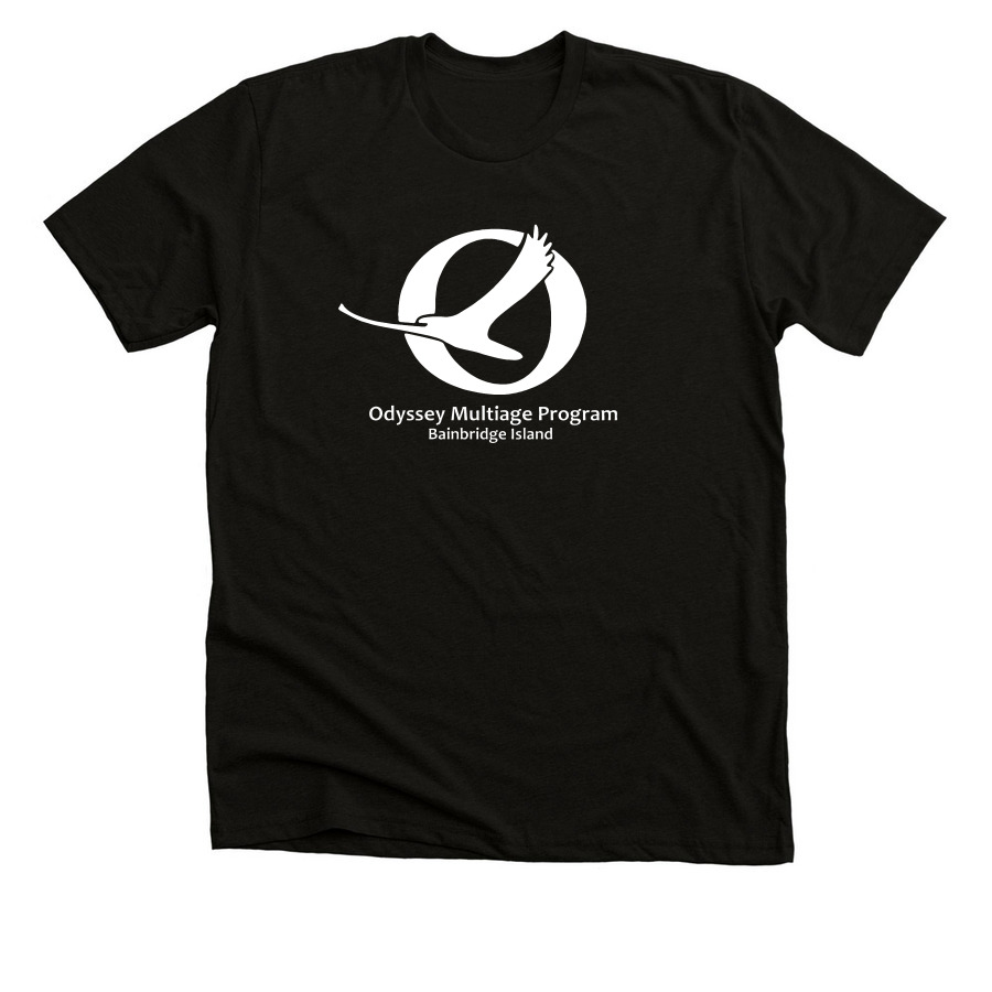 White Logo Shirts, a Solid Black Blend Premium Unisex Tee