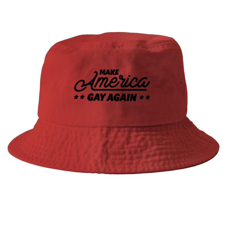 Make America..., a Red Printed Bucket Hat