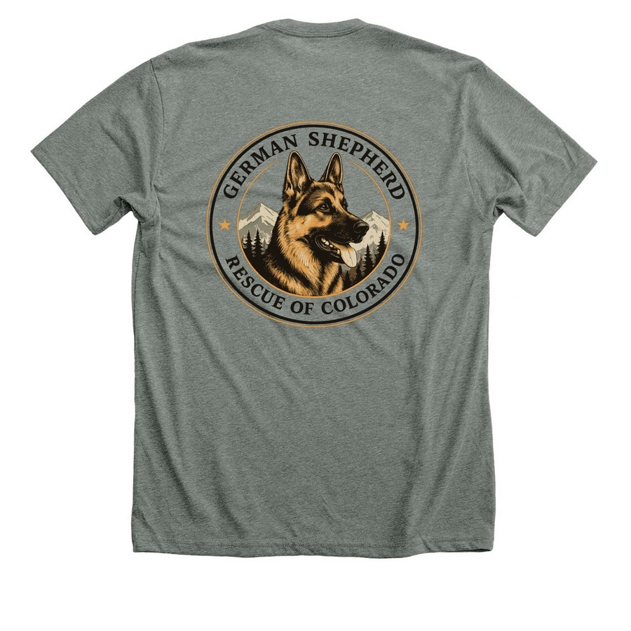 ? SHIRTS/SWEATSHIRTS, a Deep Heather Premium Unisex Tee (back-view)