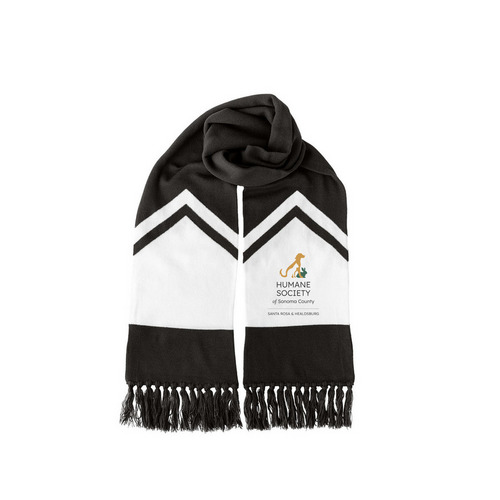 HSSC Scarf, a Black/ White Two-Tone Gameday Scarf
