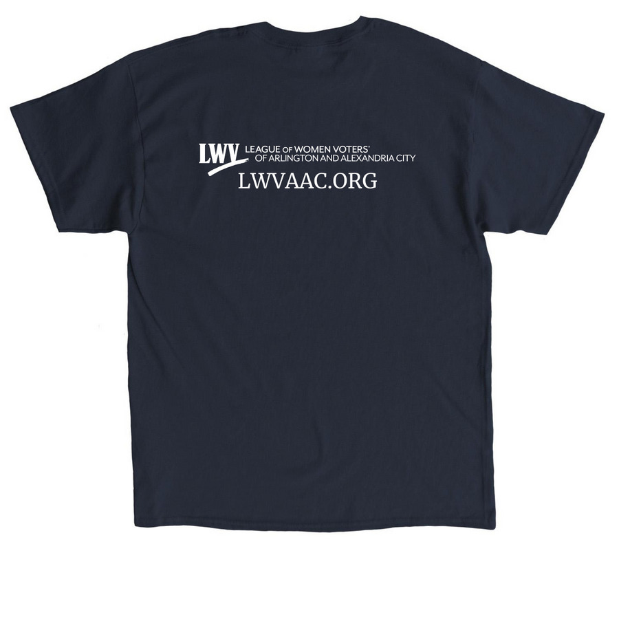 Radically Nonpartisan, a Navy Classic Unisex Tee (back-view)