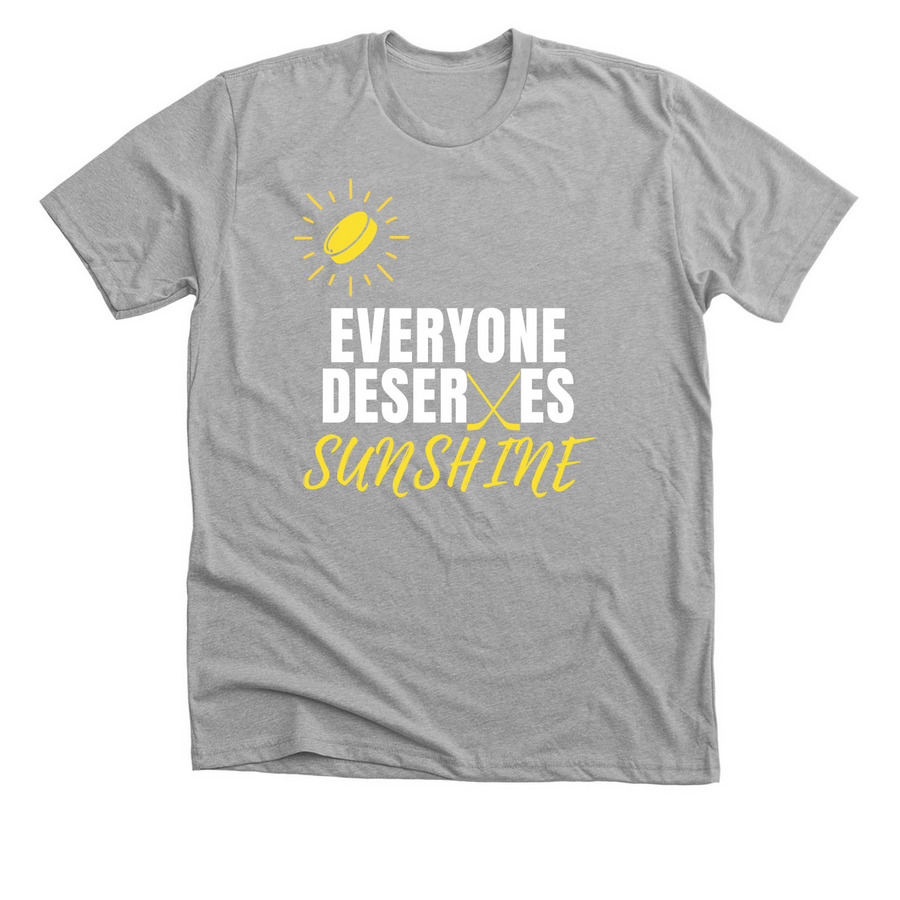Everyone Deserves Sunshine, a Athletic Heather Premium Unisex Tee