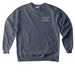 exhausted, a Denim Comfort Colors Crewneck Sweatshirt