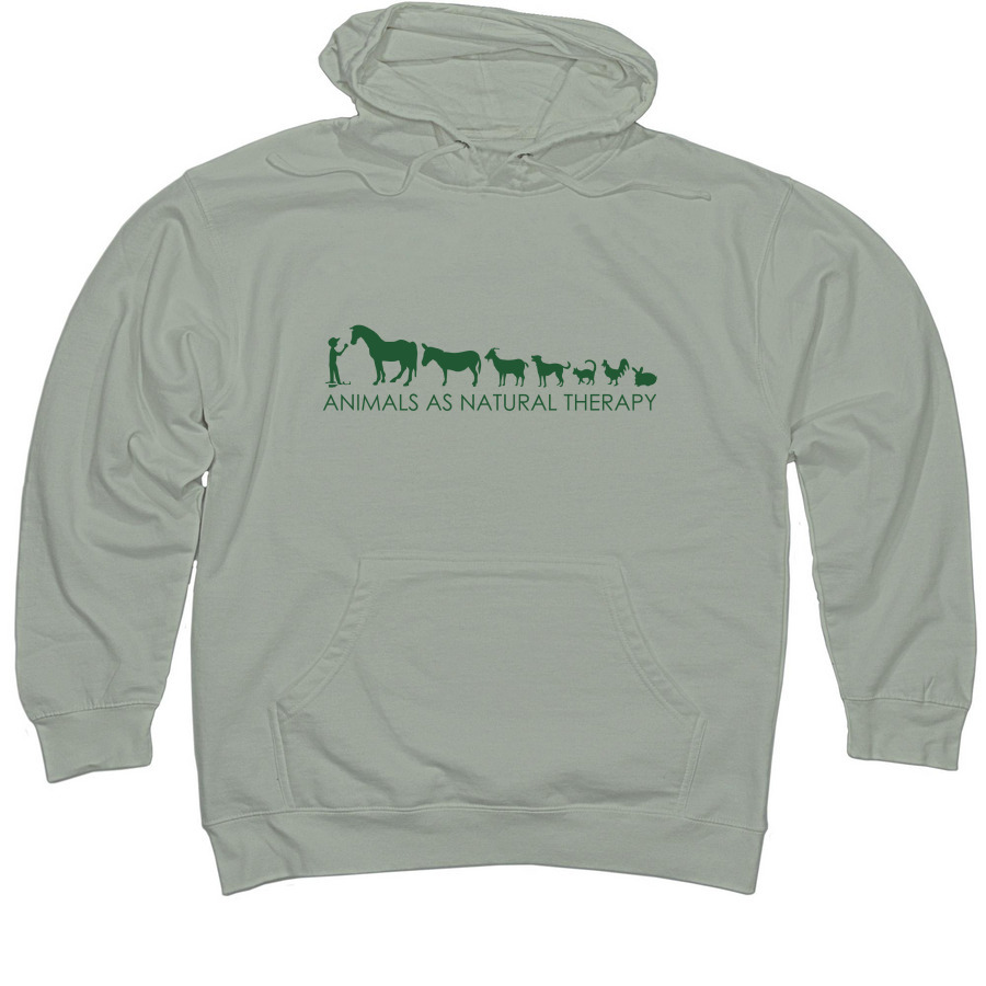 Green Logo Sweatshirt, a Dusty Sage Midweight Pullover Hoodie