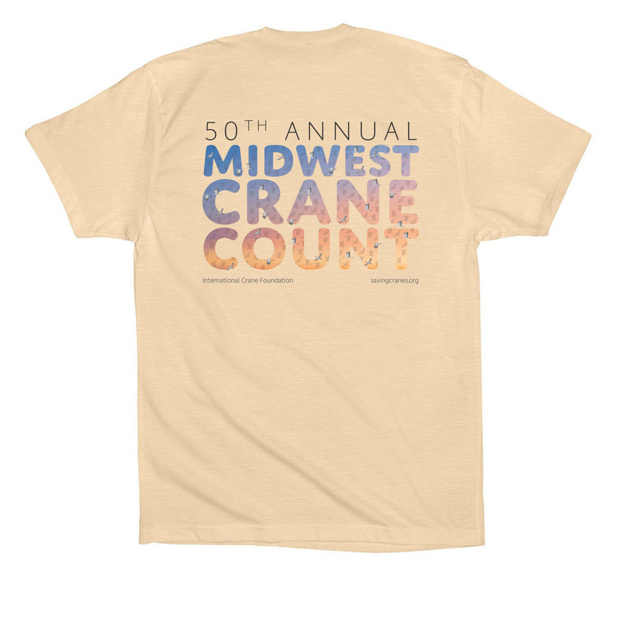 I COUNT CRANES LIGHT, a Soft Cream Premium Cotton Tee (back-view)