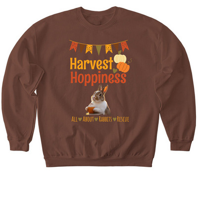 Harvest Hoppiness - All About Rabbits Rescue, a Cocoa Softstyle Crewneck Sweatshirt