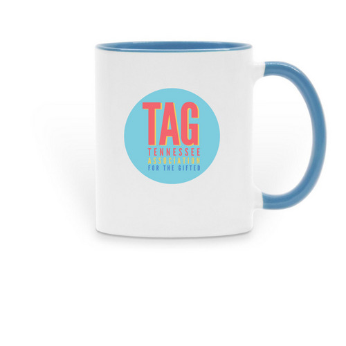 TAG Mug, a Light Blue Two-Tone Ceramic Mug