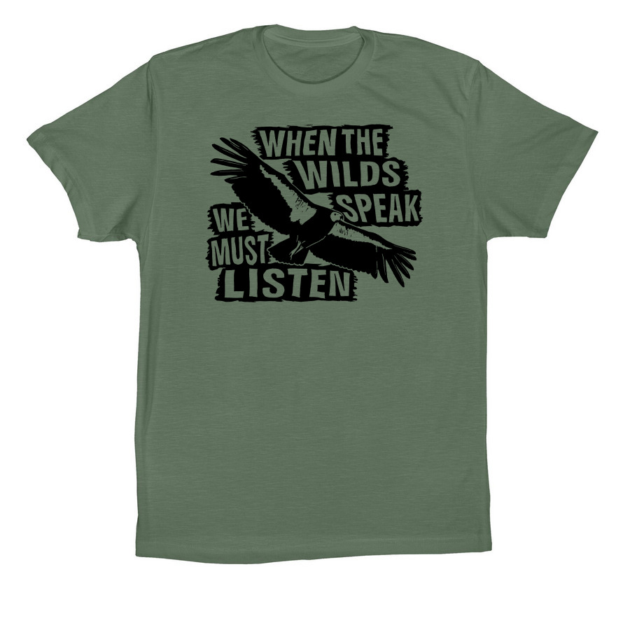 When the Wilds Speak Condor, a Pine Premium Cotton Tee