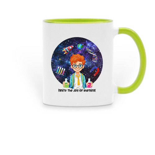 Mugs for Minds: Sip & Support Education, a Green Two-Tone Ceramic Mug