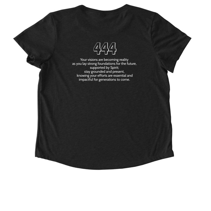 444, a Space Black Allmade Eco Triblend Women?s Scoop Neck Tee (back-view)