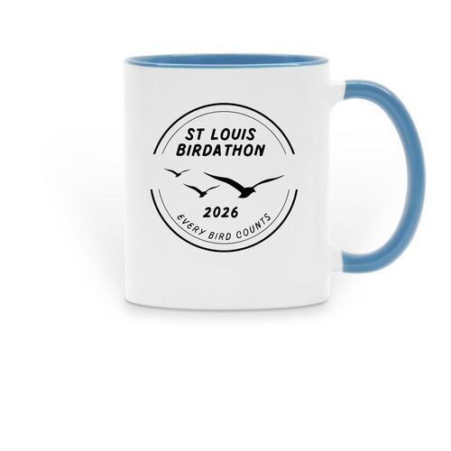St. Louis Birdathon 2026, a Light Blue Two-Tone Ceramic Mug