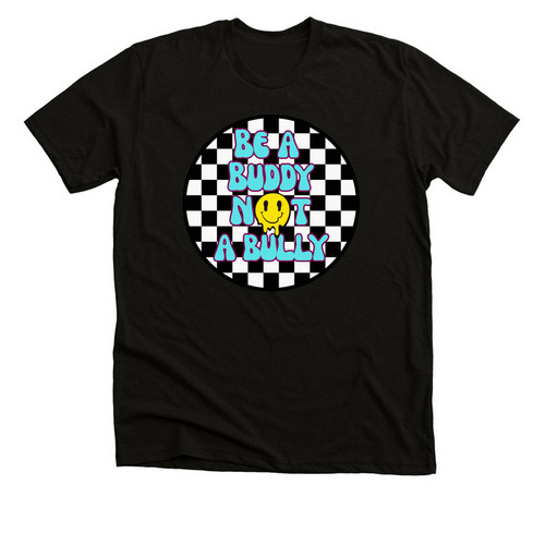 Be a Buddy, a Black Heather Premium Unisex Tee