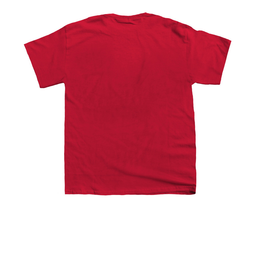 P.E. Shirts, a Red Youth Unisex Tee (back-view)