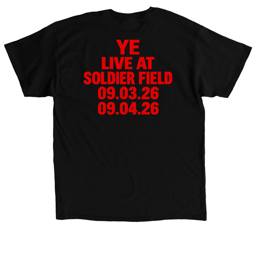 Kanye Chicago concert merch, a Black Classic Unisex Tee (back-view)