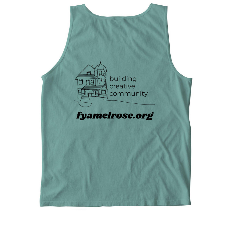 FYACS Tanks and Tie Dye: Line House - Black, a Seafoam Comfort Colors Tank Top (back-view)
