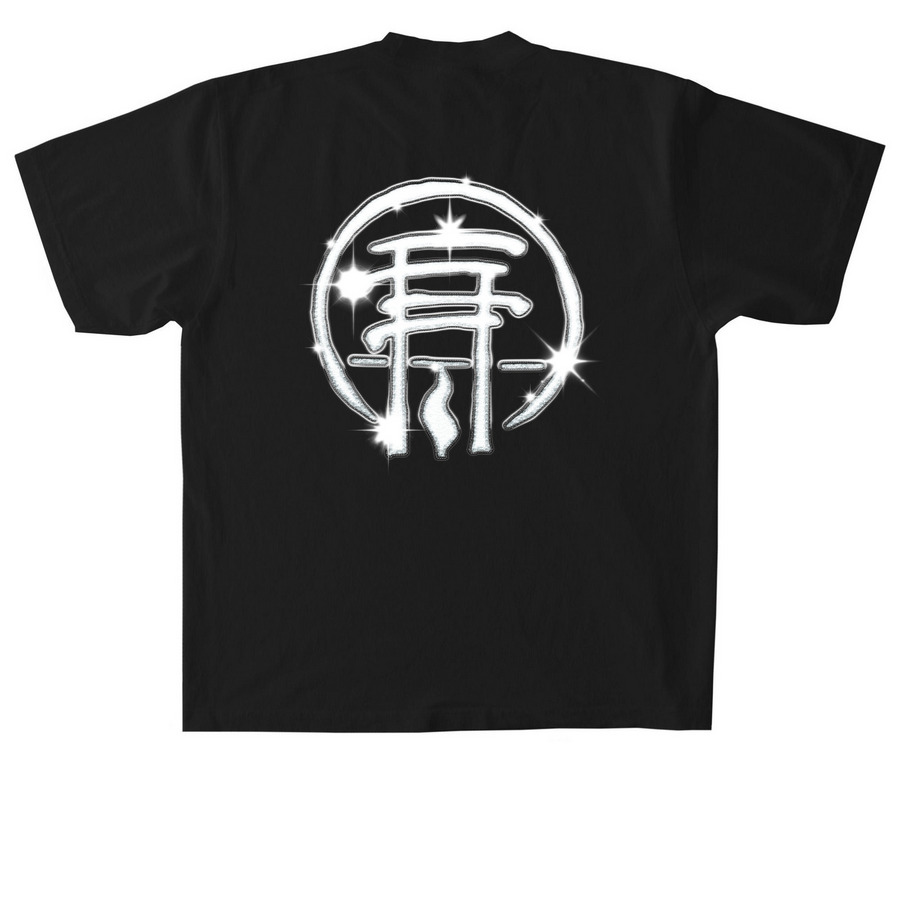 $KRRT COBAIN "ICED OUT" LOGO, a Black Heavyweight Garment Dye Tee (back-view)