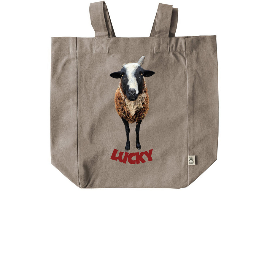 Lucky, a Pumice Recycled Cotton Tote Bag