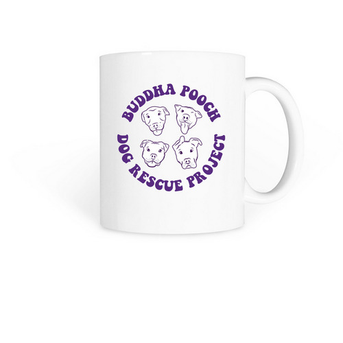 Buddha Pooch Dog Rescue Mug, a White Coffee Mug