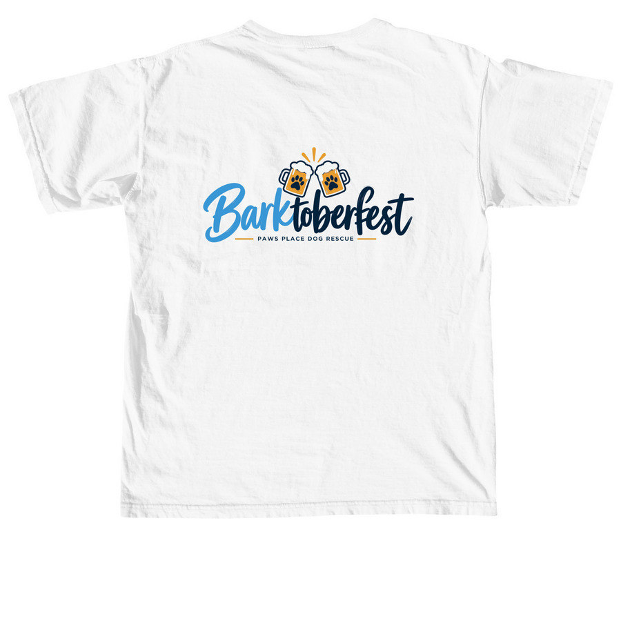 Barktoberfest, a White Comfort Colors Unisex Tee (back-view)