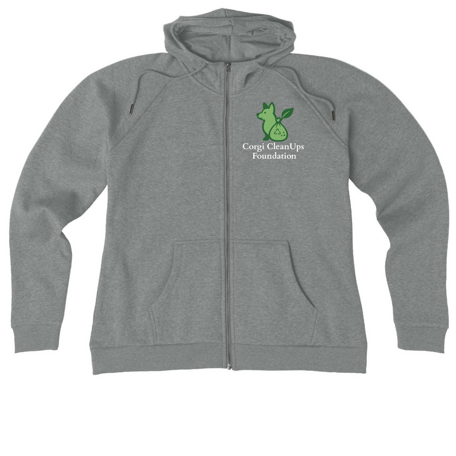 Corgi CleanUps Foundation Launch Campaign, a Aluminum Grey Heather Allmade Women?s Organic CVC Zip-Up Hoodie