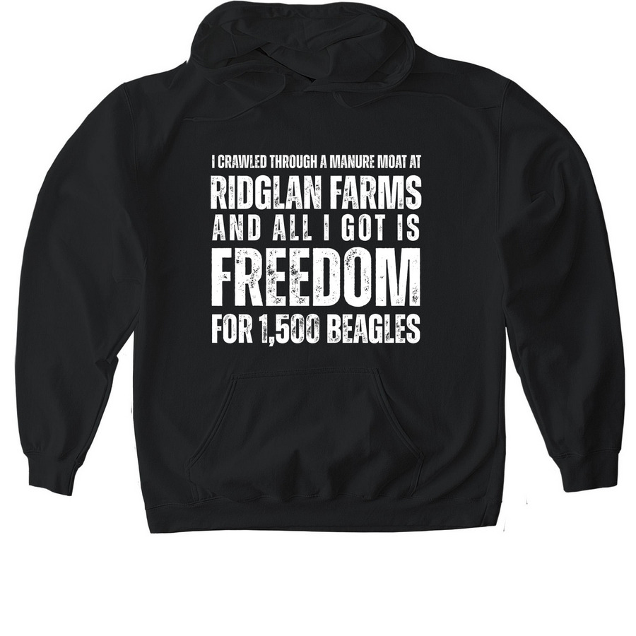 Manure Moat Dark Shirts, a Black Gildan Softstyle Pullover Hoodie
