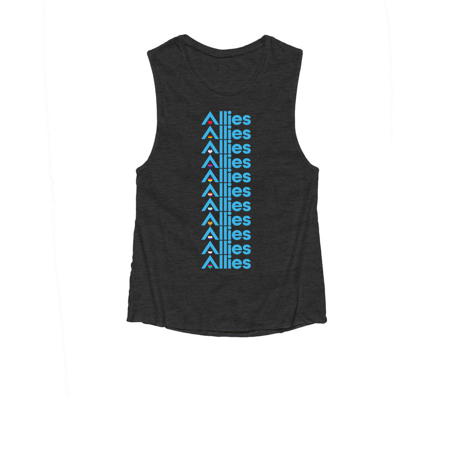 Allies Pride 2026, a Dark Grey Heather Women's Muscle Tank