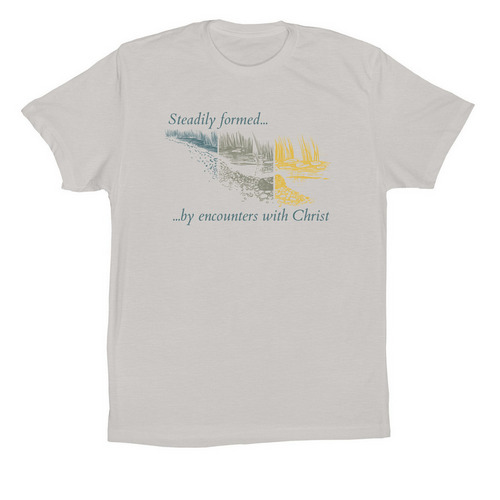 Steadily Formed Light, a Solid Athletic Grey Premium Cotton Tee