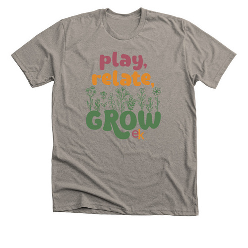 play, relate, GROW, a Heather Stone Premium Unisex Tee