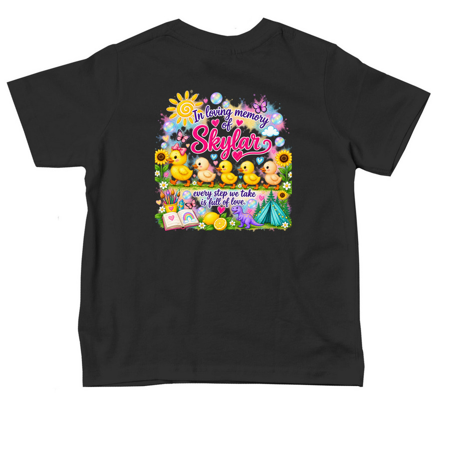 Skylar Rose ?, a Black Toddler Tee (back-view)