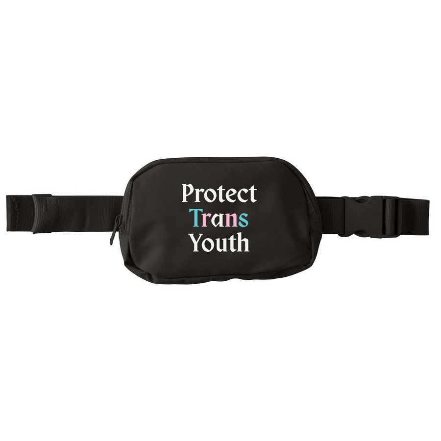 Protect Trans Youth Hip Pack, a Deep Black Matte Hip Pack