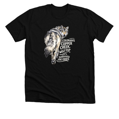 COPPER CREEK WOLF PUP, a Solid Black Blend Premium Unisex Tee