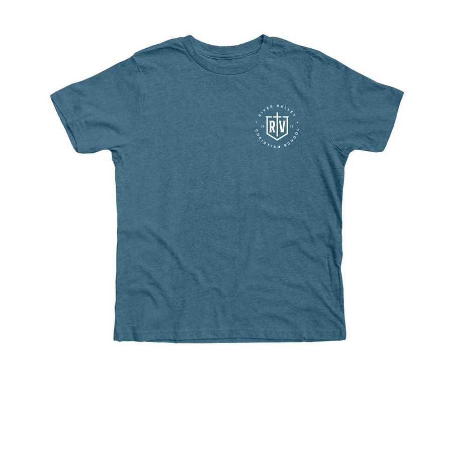 Youth RVC Spirit Wear, a Heather Deep Teal Premium Youth Tee