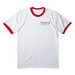 Institute Ringer Tee, a White/ Red Cotton Ringer Tee