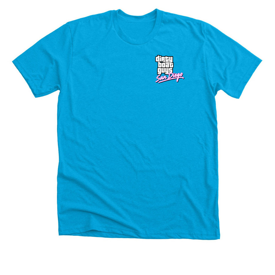 DBG San Diego (Vice)&nbsp;, a Neon Blue Premium Unisex Tee