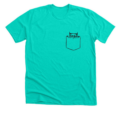 Tut?Zanni Pocket Monster Tee, a Heather Sea Green Premium Unisex Tee