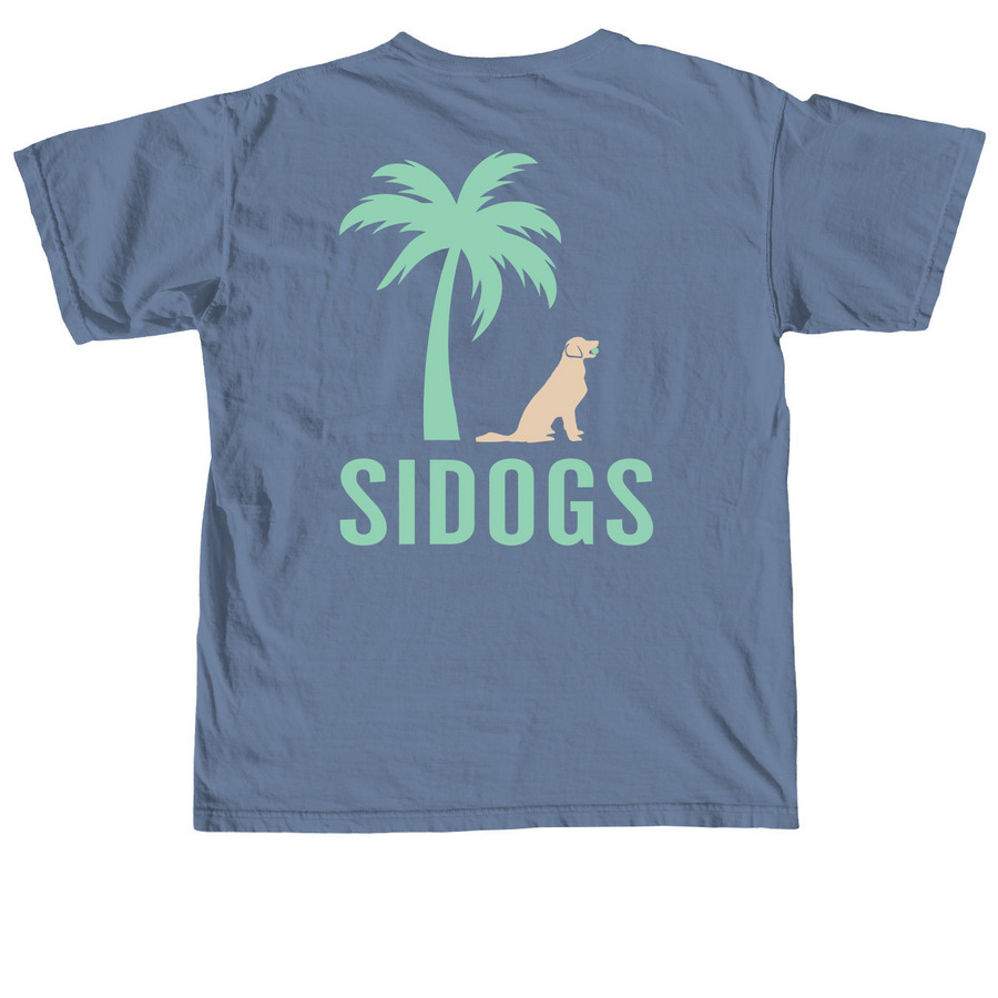 SIDOGS Color Small Logo Tee, a Blue Jean Comfort Colors Unisex Tee (back-view)