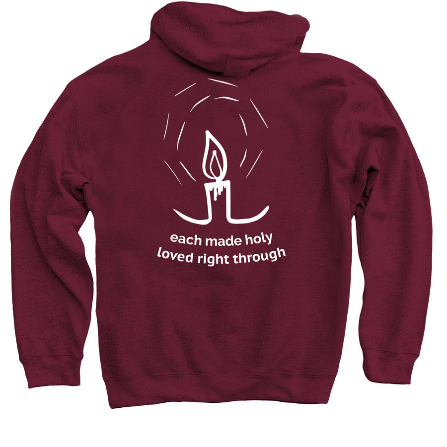 Adult Hoodie, a Maroon Pullover Hoodie (back-view)