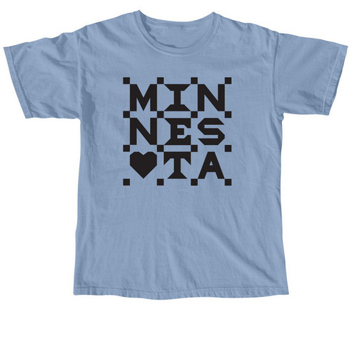Youth MN Quilt Tee, a Washed Denim Comfort Colors Youth Tee