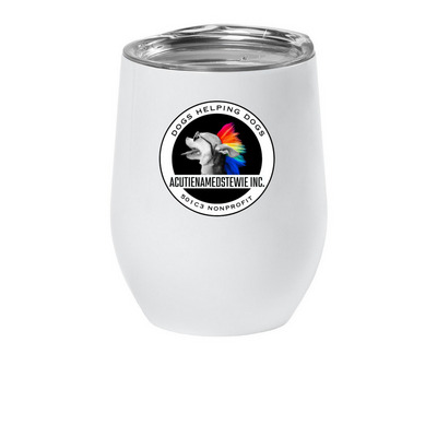 ACUTIENAMEDSTEWIE INC. WINE TUMBLER, a White Insulated Wine Cup