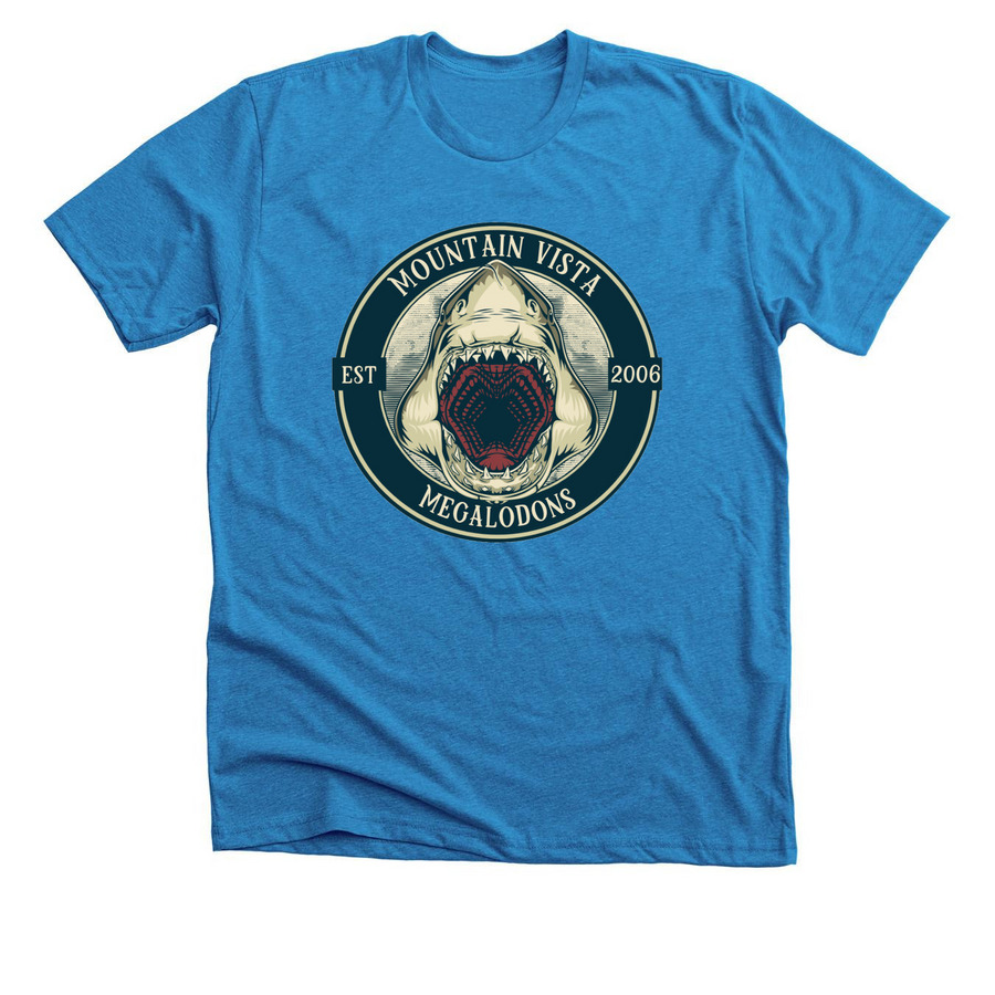 MVGS Megalodons: Big Mouth, a Neon Blue Premium Unisex Tee