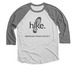 "Hike.", a Premium Heather and Heather White 3/4 Sleeve Baseball Tee