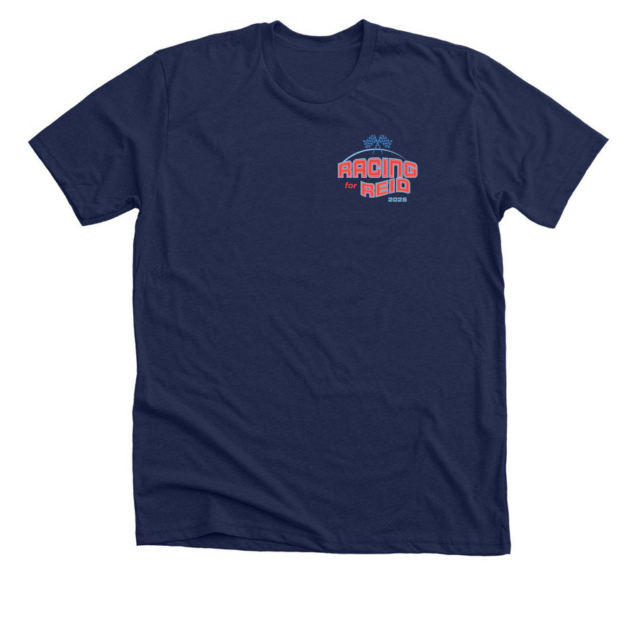 Racing for Reid!, a Solid Navy Blend Premium Unisex Tee