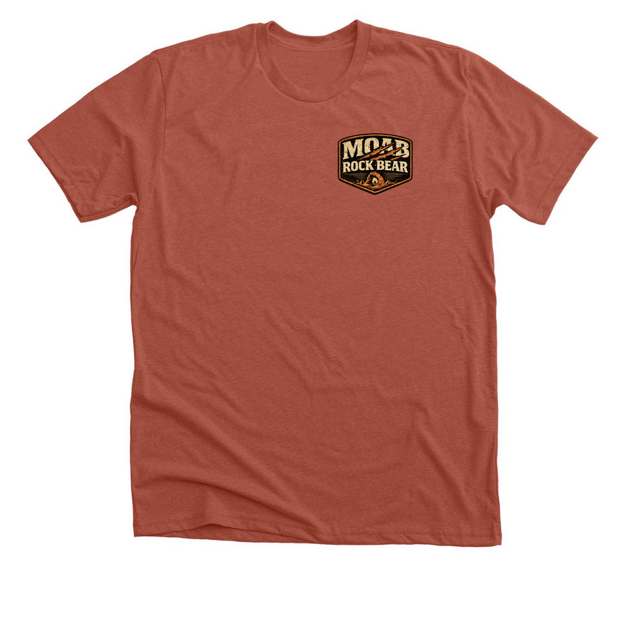 Moab Rock Bear, a Heather Clay Premium Unisex Tee