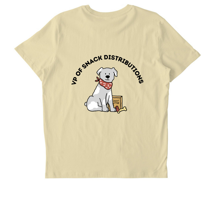 VP of Snack Distributions, a Butter Stanley/Stella Unisex Crafter Tee (back-view)