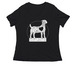 Boer Goat Heart, a Black Women's Relaxed V-Neck Tee