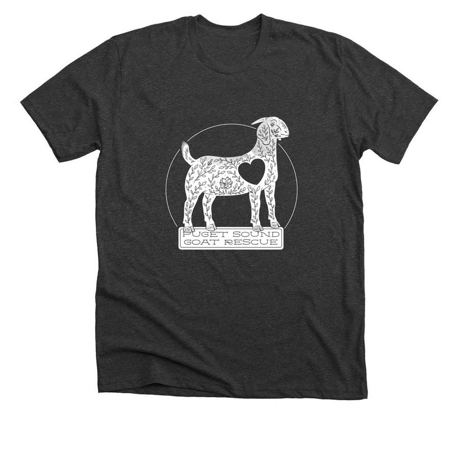 Boer Goat Heart, a Dark Grey Heather Premium Unisex Tee