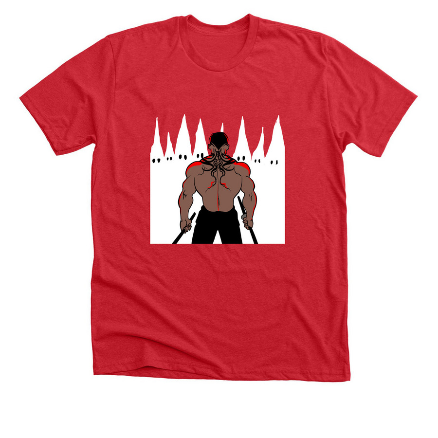 Ice skate uphill, a Heather Red Premium Unisex Tee
