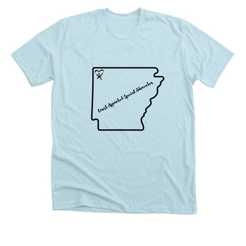 Court Appointed Special Advocates Arkansas, a Heather Ice Blue Premium Unisex Tee