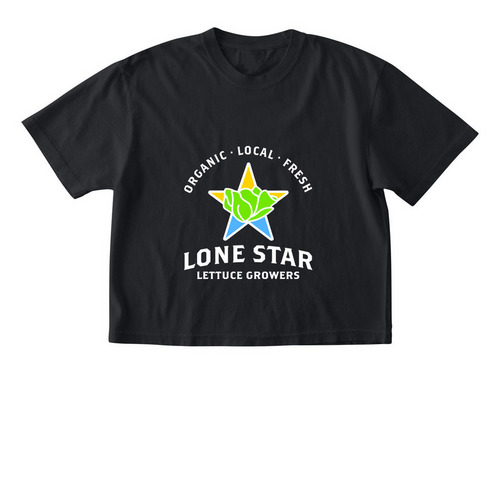 Lone Star Lettuce Growers - Crop & Muscle Tee, a Black Comfort Colors Boxy Tee